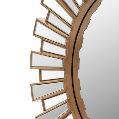 SHYFOY 23.6" Gold Sunburst Wall Mirror, Round Beveled Decorative Mirror with Layered Metal Frame, Glam Luxury Accent Wall Mirror for Living Room, Entryway & Bedroom