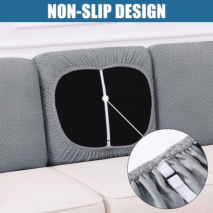 Smiry Waterproof Couch Cushion Covers, Stretch Jacquard Thick Sofa Cushion