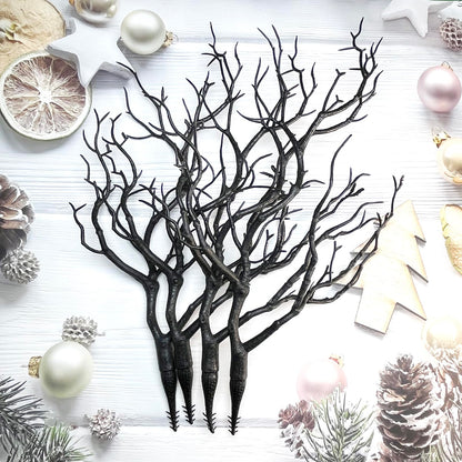 Threemonkys 13.8 inches Artificial Coral Branches Fake Antler Branches Small Branches for Home Decoration Flower Arrangement Wedding Christmas Halloween Festival (Black 10PCS)