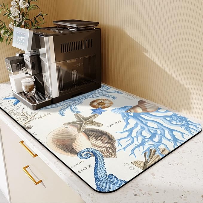 24.5" x 15.5" Dish Drying Mat & 24" x 5.5" Sink Splash Guard, Super Absorbent