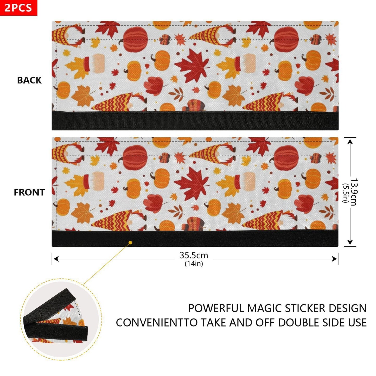 Caikeny Refrigerator Door Handle Covers 2PCS Fall Gnomes Harvest Kitchen Appliance Handles Protector Gloves Door Cloth Home Decor for Fridge Oven Dishwasher Microwave