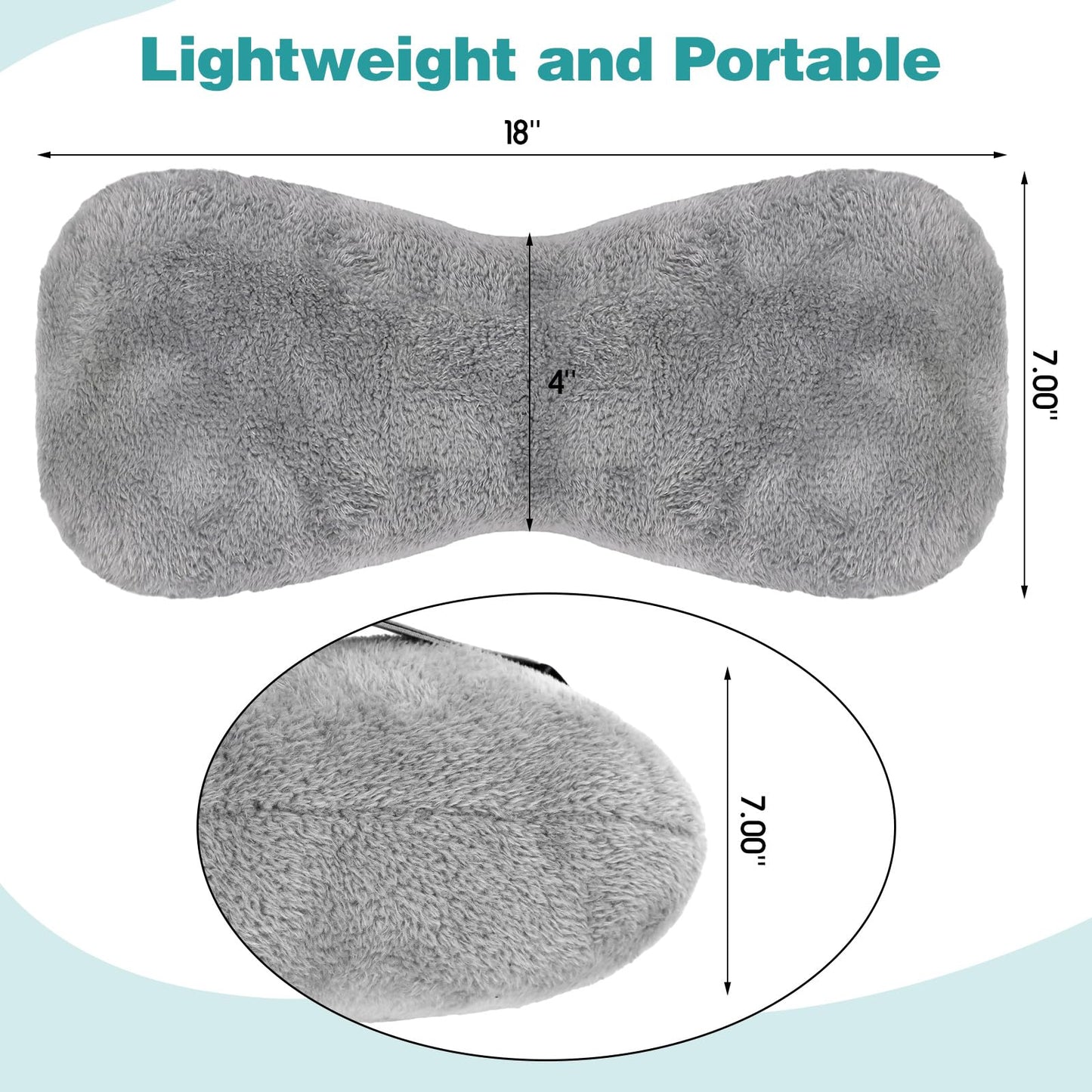 1 Pc Neck Pillow for Recliner Headrest Pillow Bone Shaped Chair Plush with Adjustable Strap Neck Support and Pain Relief Curve Head Cushion for Car Travel Airplane (Grey)