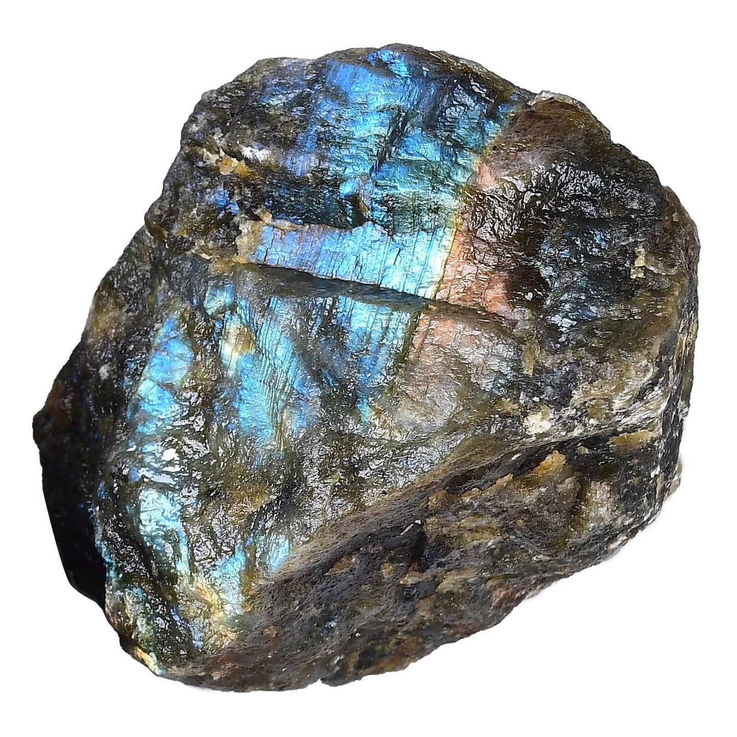 FZBHRO Raw Labradorite Stone Blue Rough Labradorite Rock Healing Crystal and Stone for Tumbling Meditation 0.8-1.3 Pound