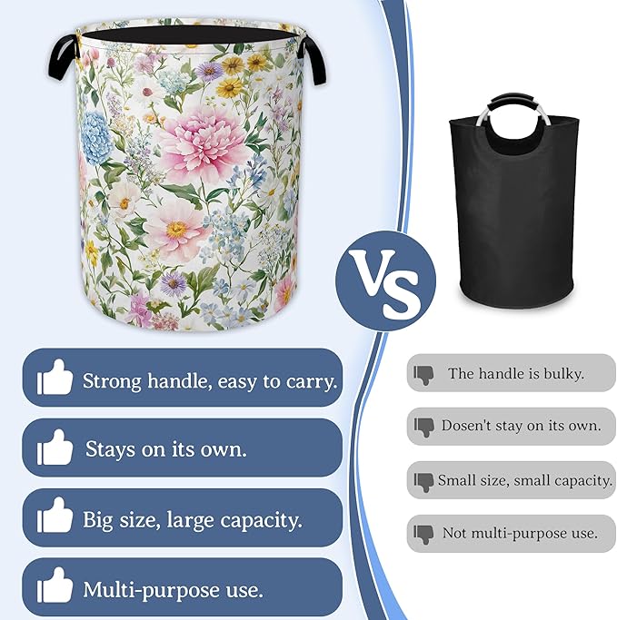 Watercolor Floral Laundry Hamper