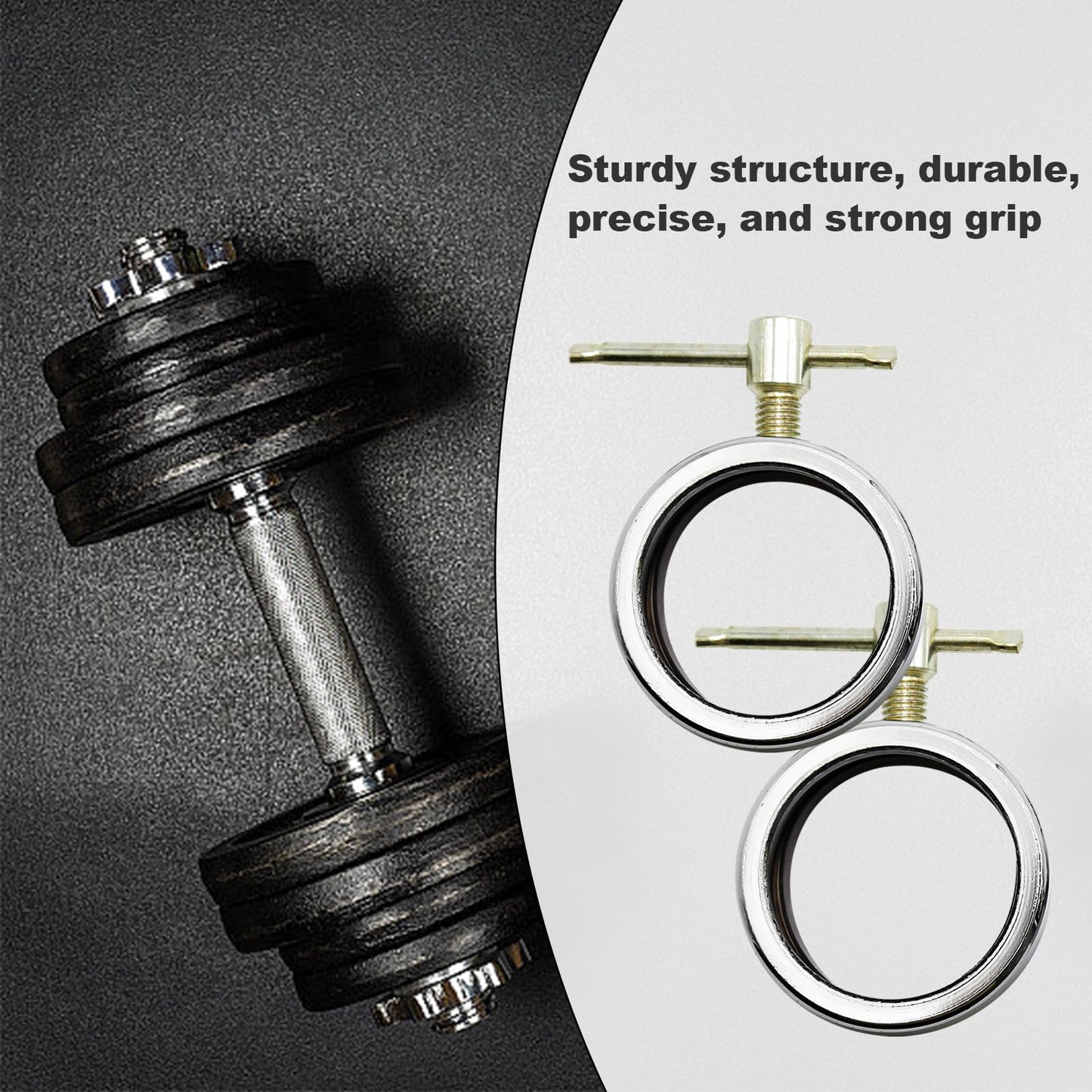 2-Piece Olympic Barbell Locking Collars, Fits 2-inch Olympic Barbell Screw Clamps, Suitable for Professional Gym Weight Training