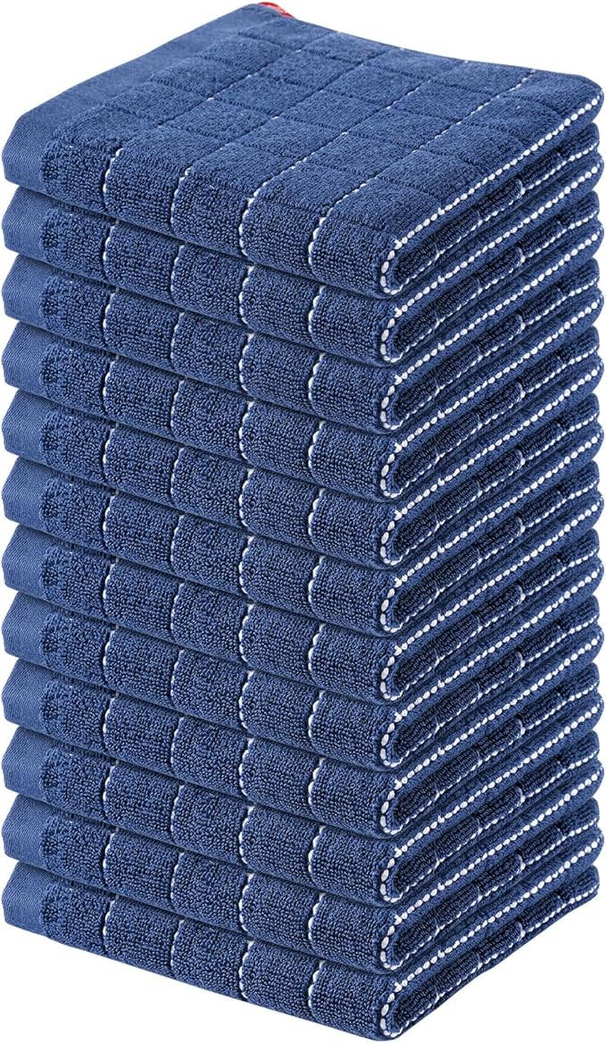Homaxy 100% Cotton Terry Kitchen Dish Cloths, Ultra Soft and Absorbent Dish