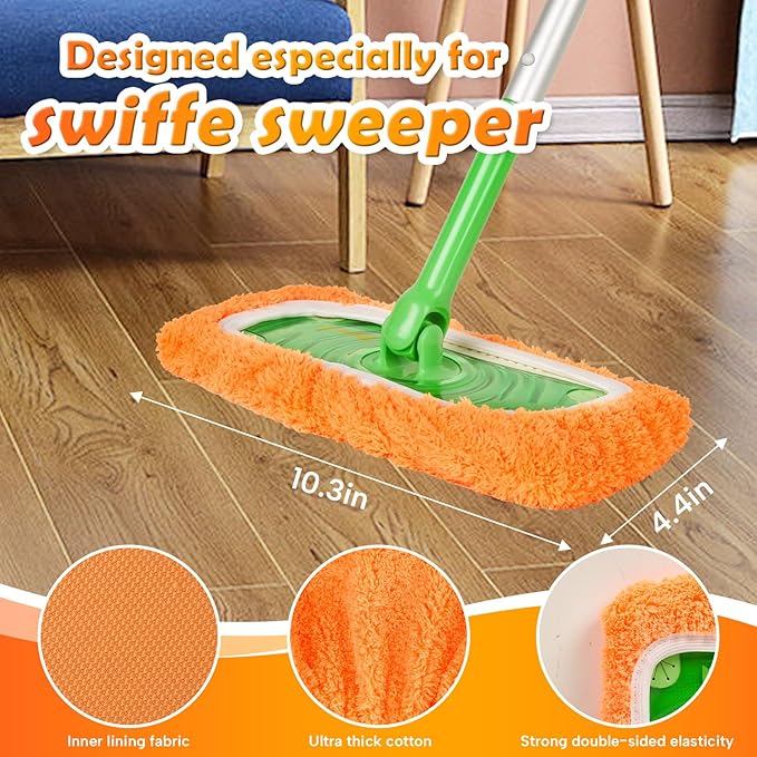 3 Pack Reusable Microfiber Mop Pads