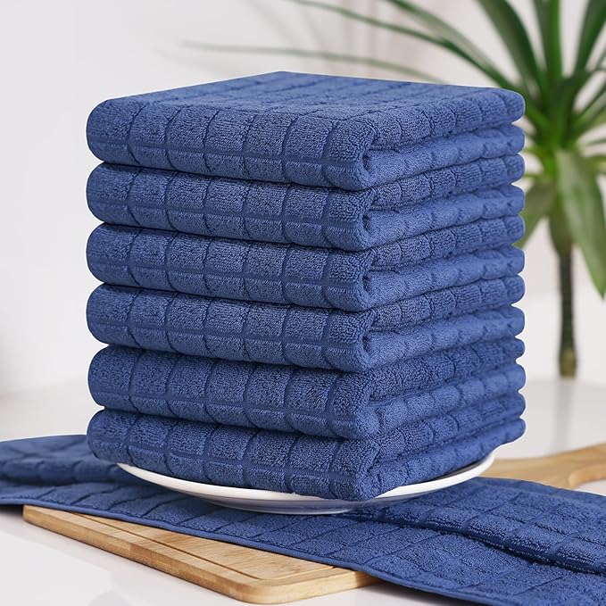 Homaxy Premium Cotton Kitchen Towels 16"x 28", Large Natural Ring Spun 390 GSM