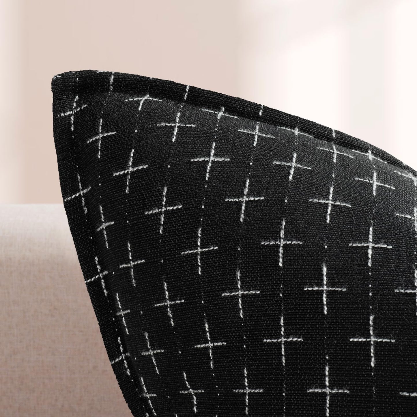 ZWJD Pillow Covers 24x24 Set of 2 Soft Polyester Textured Pillow Covers with Stylish Flange Edge Cozy Farmhouse Throw Pillows for Couch Bed Sofa Living Room