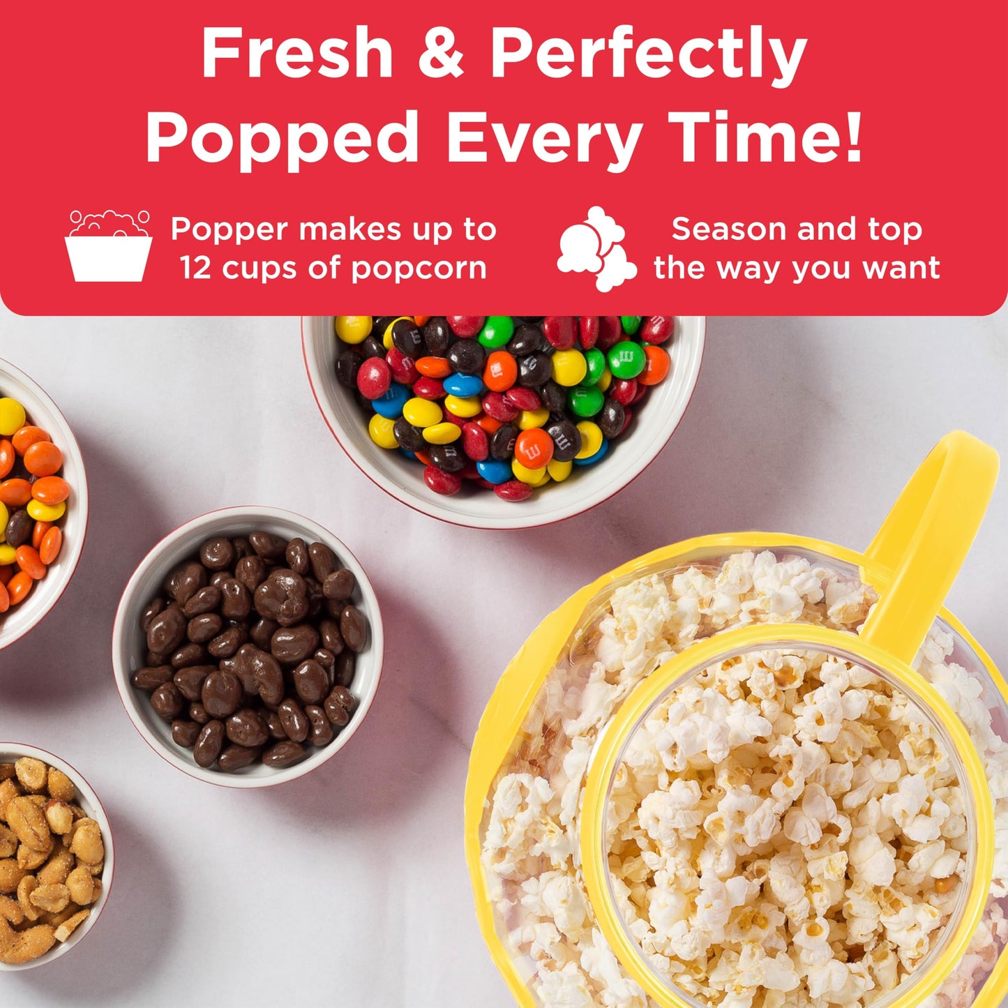 Ecolution Patented Micro-Pop Microwave Popcorn Popper with Temperature Safe Glass, 3-in-1 Lid Measures Kernels and Melts Butter, Made Without BPA, Dishwasher Safe, 3-Quart, Aqua
