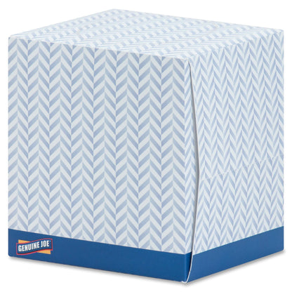 Genuine Joe Facial Tissue Cube Box, 7.9" x 7.5", 2-Ply, 85 Sheets/Box, 36 Count