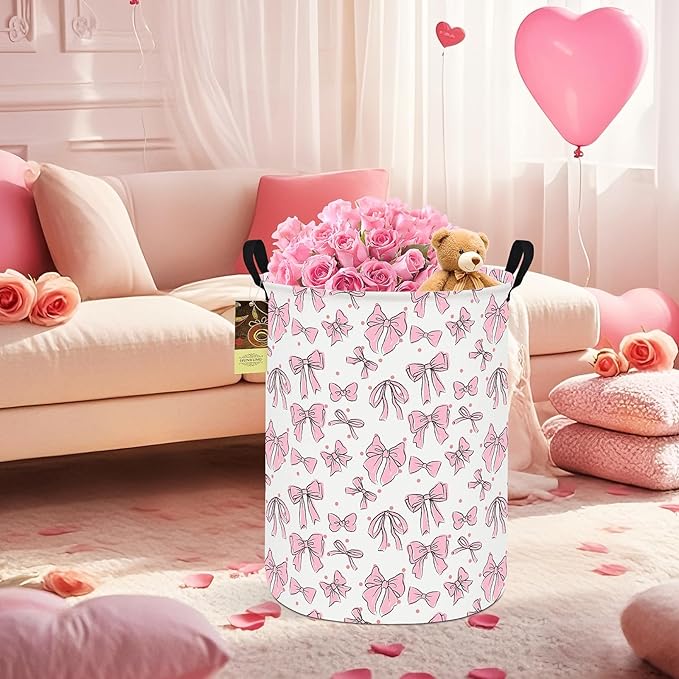 HUNRUNG Laundry Hamper, Large Canvas Fabric Lightweight Storage Basket Toy