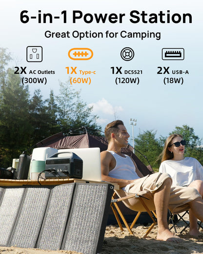 DaranEner Portable Power Station 56000mAh, 179.2Wh LiFePO4 Battery Backup w/ 2 300W (Peak 600W) AC Outlets, 1.5hrs Fast Charging, Power Bank for Hurricane Emergency/Outdoor Camping/RVs/Home Use