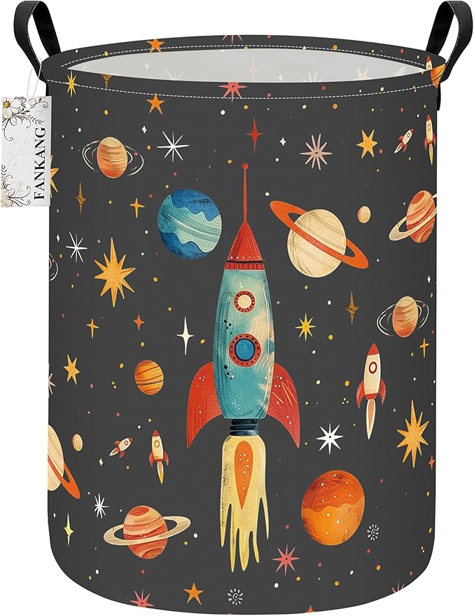 FANKANG Storage Basket, Nursery Hamper Canvas Laundry Basket Foldable