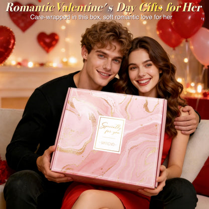 Birthday Gifts for Women Self Care Get Well Soon Gift Baskets, Rose Relaxing Spa Gift Basket Care Package w/ Luxury Flannel Blanket, Unique Valentines Day Gifts for Mom Her Friend Sister Wife Grandma