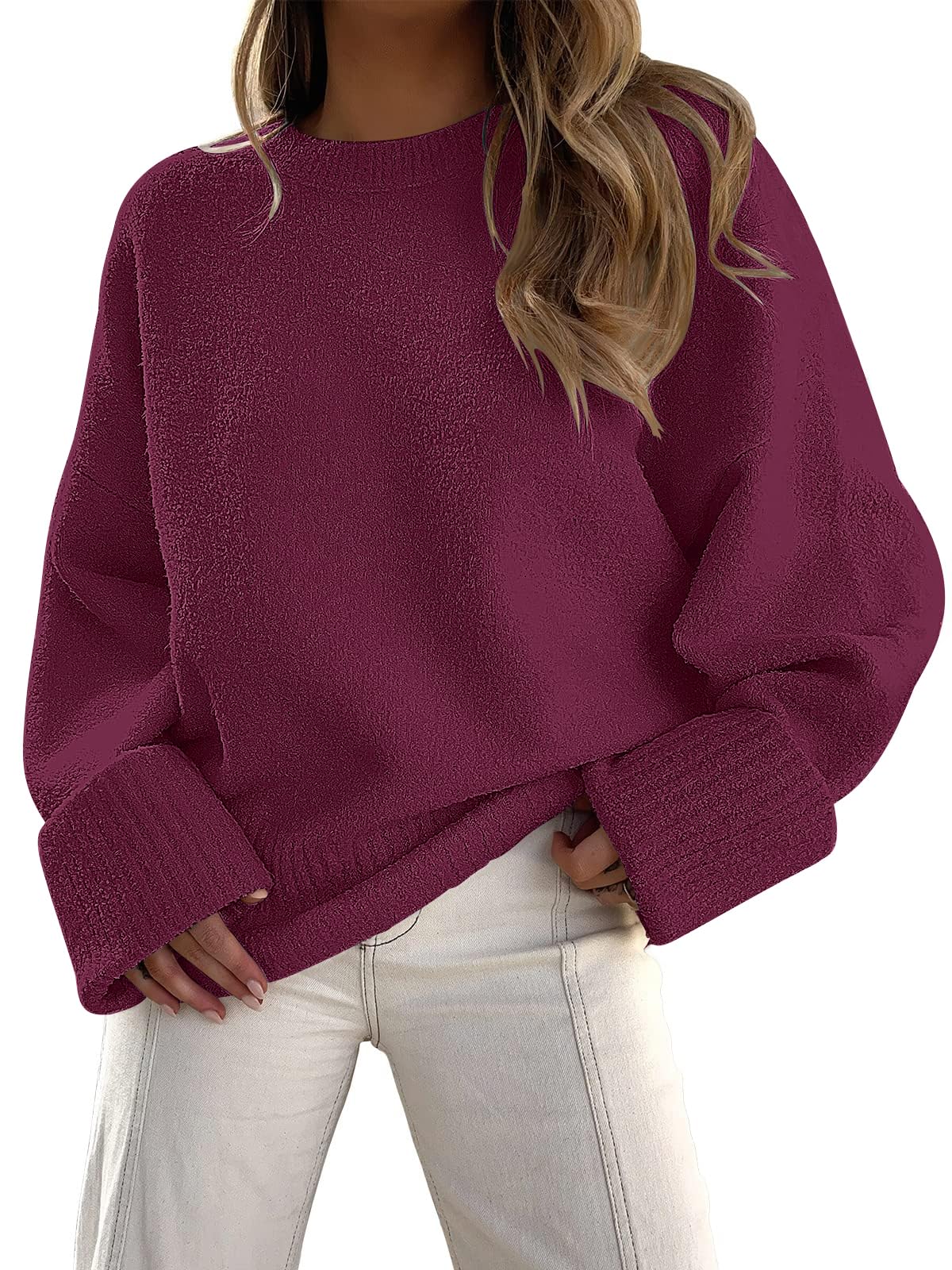 LILLUSORY Women's Oversized Sweaters Fuzzy Chunky Warm Pullover Sweater