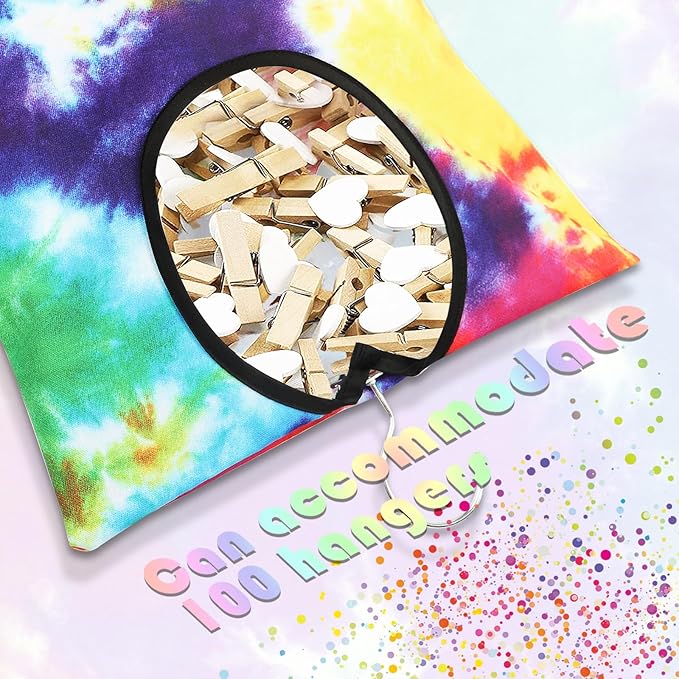 YLOLUL 2 Pcs Tie Dye Clothes Pin Bag