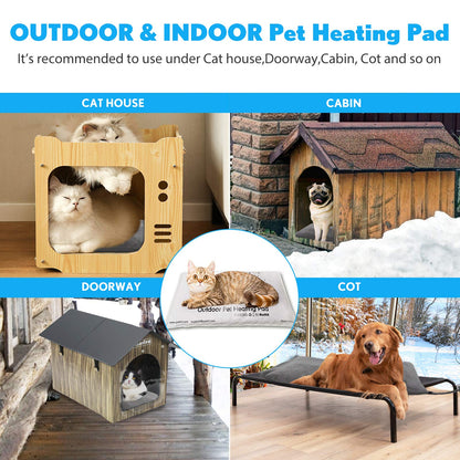 PETNF Outdoor Pet Heating Pads for Dog,Soft Electric Blanket Auto Temperature Control,Heated Mat for Dog House,Whelping Supply for Pregnant New Born Stray Feral Cat Puppy,Safe