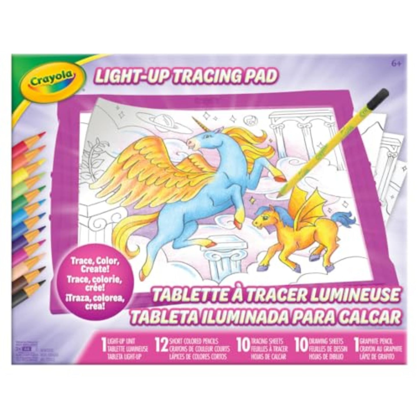 Crayola Light Up Tracing Pad Pink, Best Birthday, Holiday & Christmas Gifts for Girls & Boys, 6, 7, 8 Year Olds, Kids Toys, Light Box Art Kit for Kids [Amazon Exclusive]