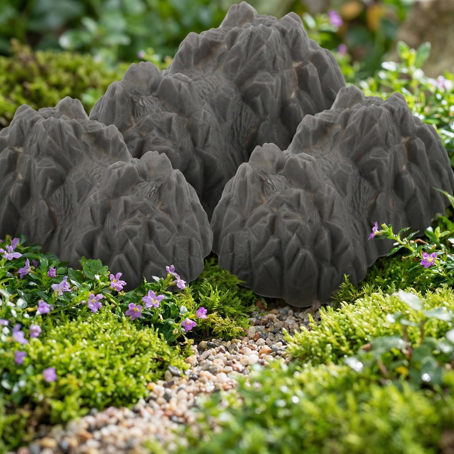 Homoyoyo 20pcs Mini Rockery Model, Fake Rock 2.55 Inch Plastic Landscape Miniature Fake Stone Rocks for Micro Landscape Decor Resin Moss Terrariums Bonsai Decor