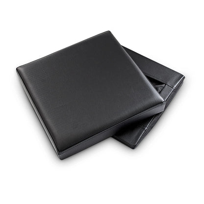 Dog House Ottoman, 38 x 38 x 38 cm, Seat Box with Practical Hole for Pets, Faux Leather, Removable Lid, Black