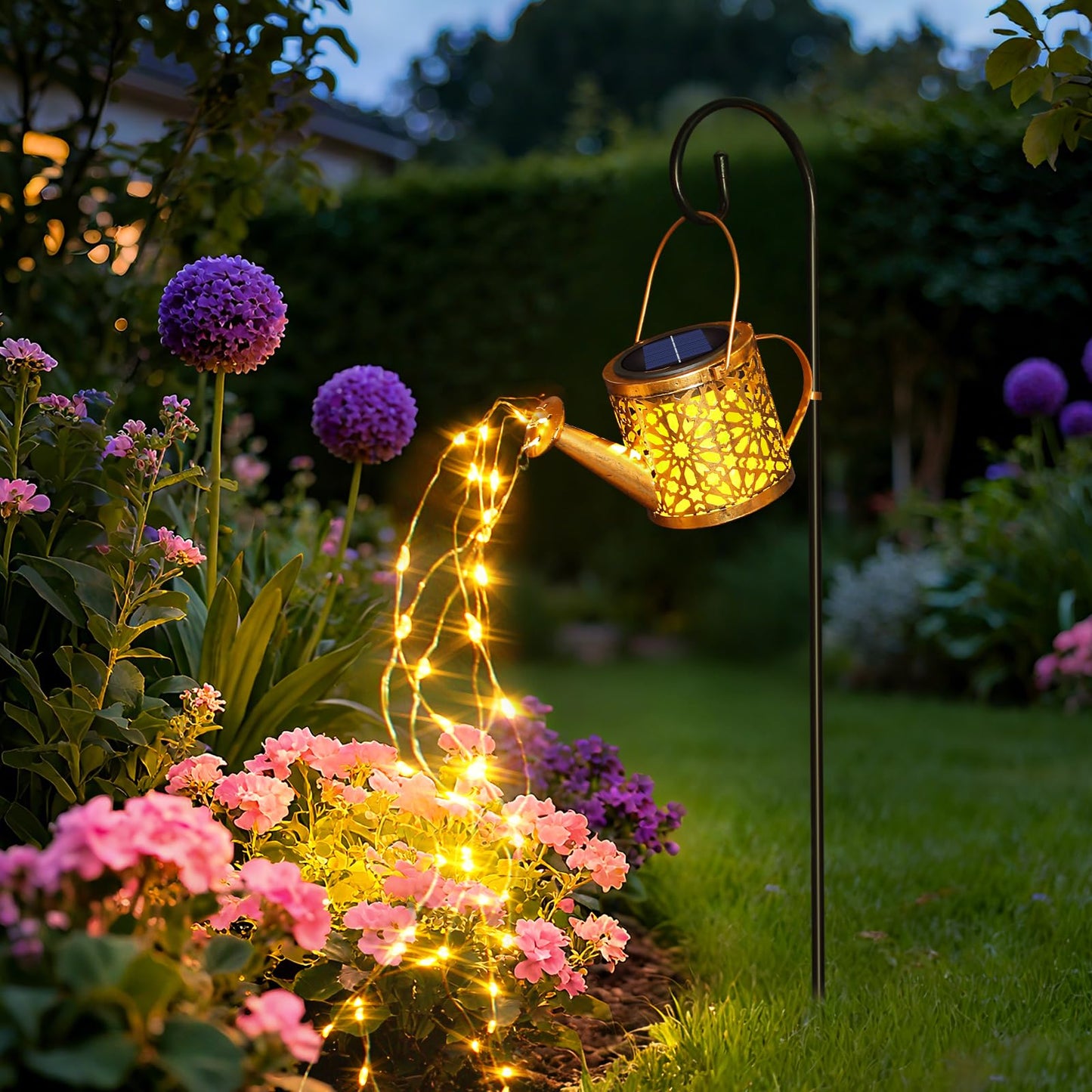 1 Pack Solar Watering Can Lantern, Hanging Light Outdoor Waterproof, Hanging Lantern Decorative, Garden Decoration Gift for Women Mom