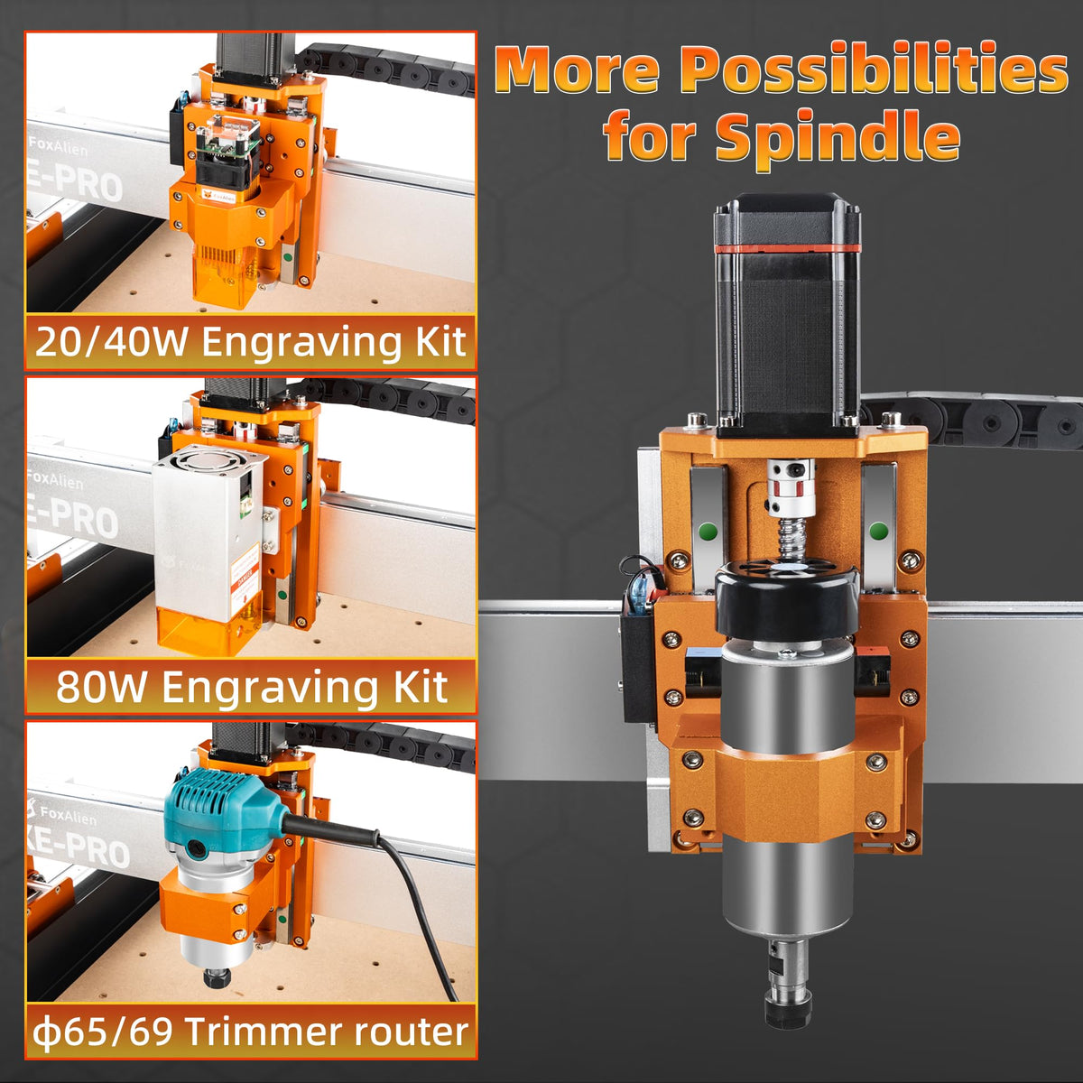 FoxAlien CNC Router Machine XE-PRO with Ball Screws, 400W Spindle 3-Axis Engraving Milling Machine for Wood Aluminum Cutting Upgradable to Linear Rails