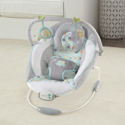 Ingenuity, Soothing Baby Bouncer Chair with Soothing Vibrating Infant Seat, Morrison - 8 Melodies, Removable Toy Bar with 2 Plush Toys, Volume Control, 3-Point Harness, Newborn 0-6 Months