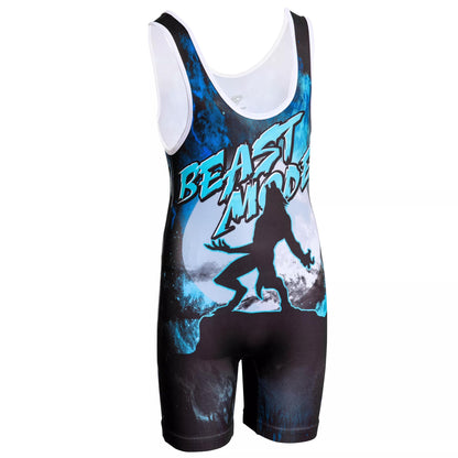 KO Sports Gear Unisex Wrestling Singlet for Adult Wrestlers - Wrestling Singlet for Men & Women - Bold Durable Uniform, Stretchy Breathable Material - Beast Mode, Adult X-Small