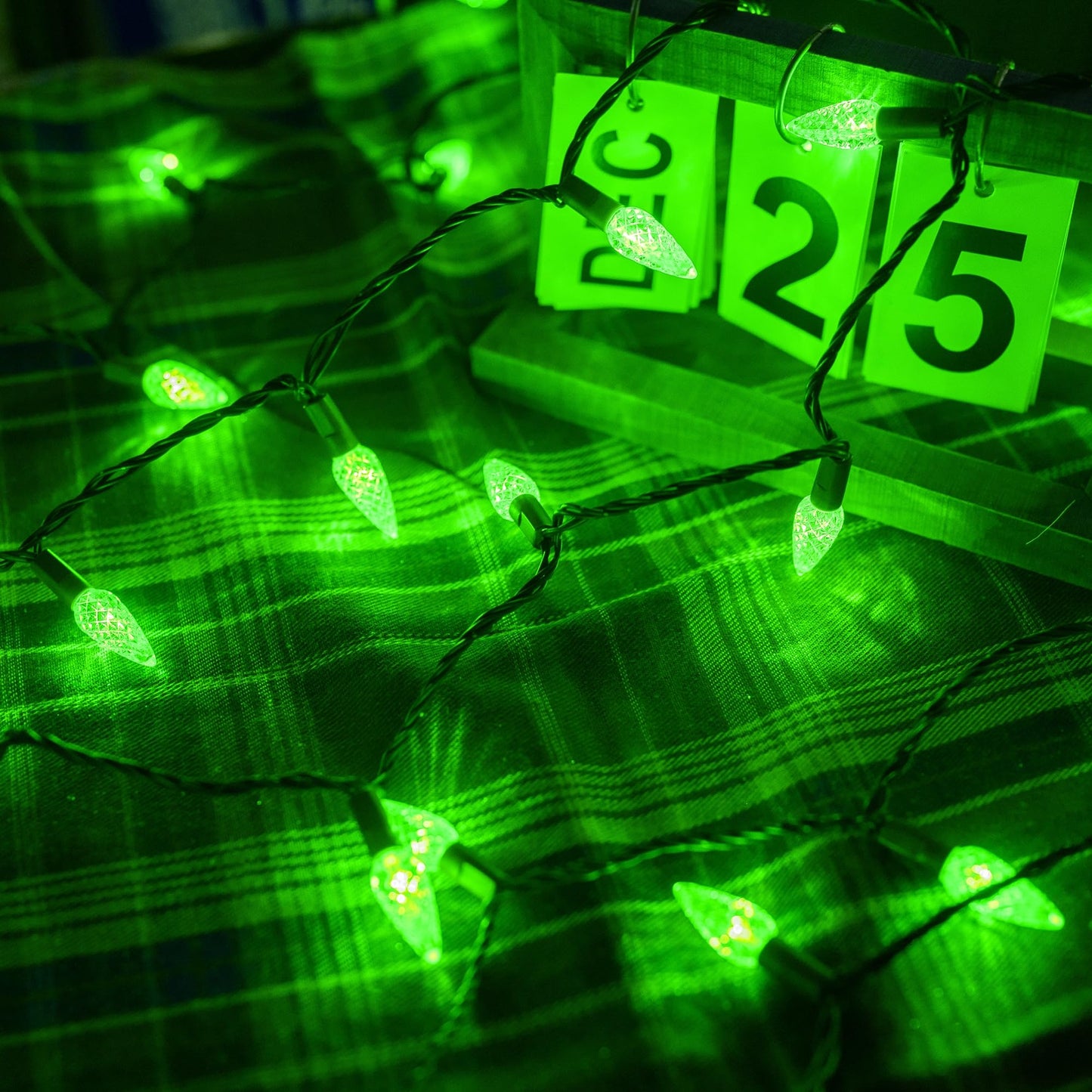 TW SHINE C6 Christmas String Lights, 200 LED 66 FT Outdoor with 8 Modes Timer, Waterproof Connectable for Indoor Yard Xmas Tree House Decorations (Green)