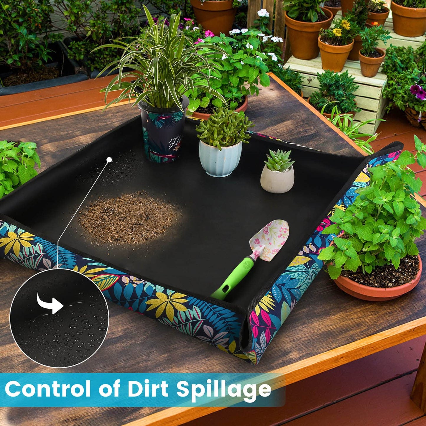 HNXTYAOB 3 PCS 29.5"x 29.5" Waterproof Repotting Mat for Plant Transplanting and Mess Control