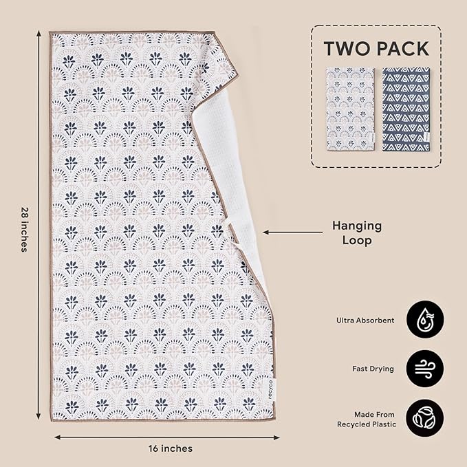 RECYCO Waffle Kitchen Towel Set of 2
