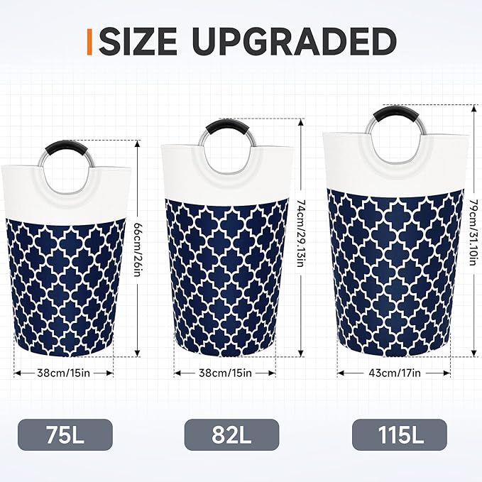 Large Laundry Basket Laundry Hamper Bag Washing Bin Clothes Bag Collapsible Tall