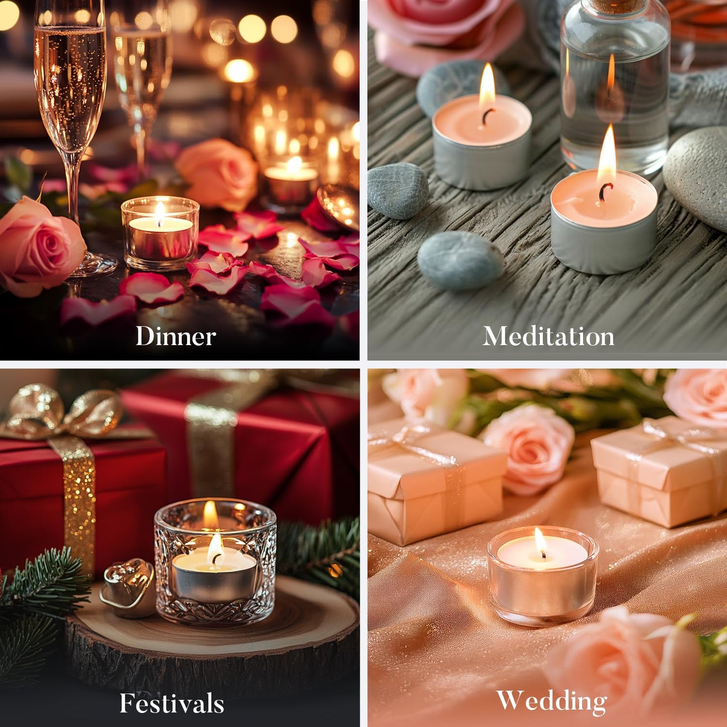 Unscented Tea Lights Candles 200 Pack,6 Hours Long Burning White Tea Candles Bulk,Non-Paraffin, Clean Burn, Smokeless, Palm Tealight Candles for Wedding,Centerpiece,Christmas Lights,Home Decor