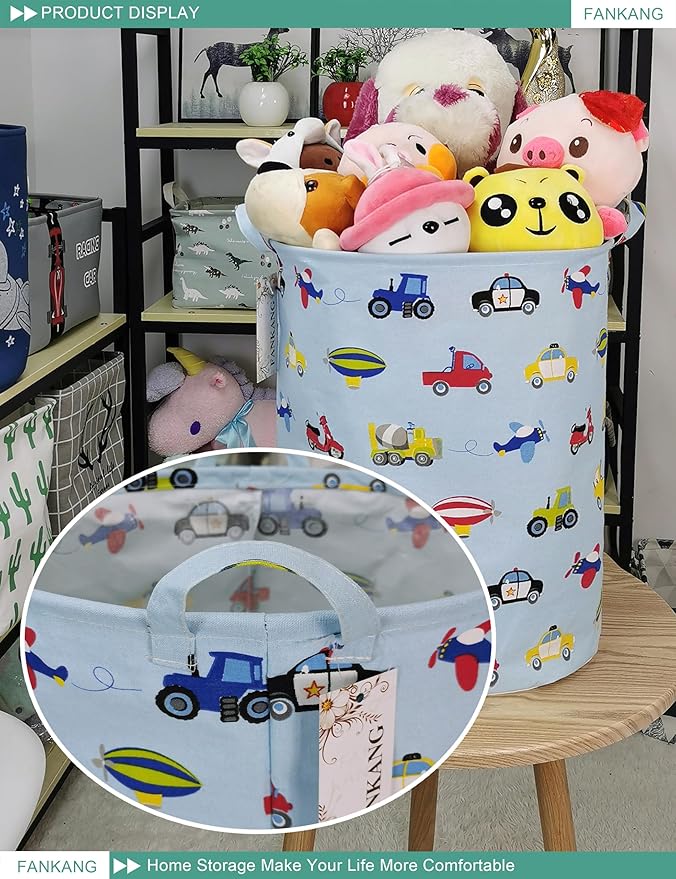 FANKANG Storage Basket, Nursery Hamper Canvas Laundry Basket Foldable
