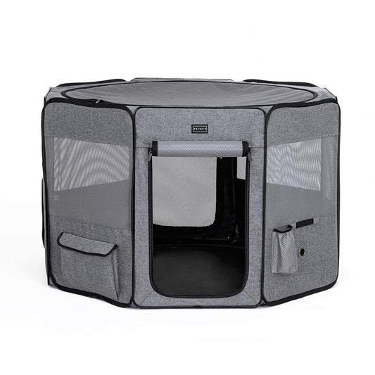 Petsfit Portable Dog Playpen for for Large Dogs/Cat/Rabbit/Chick, with Water Bottle Holder and Carrying Case, for Travel/Indoor/Outdoor Use, Large (45.5"x45.5"x28.5")