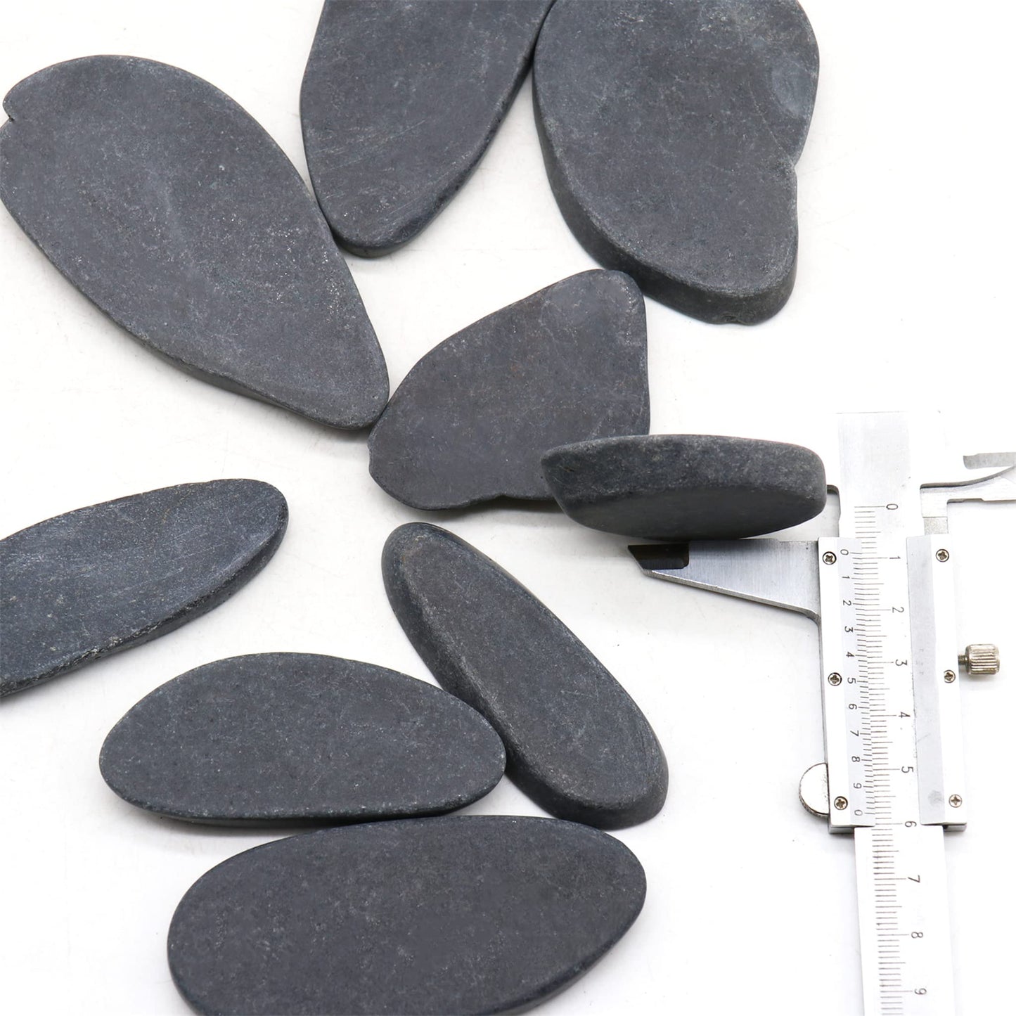 Sliced Black River Rocks for Painting, 2” - 3” inch Smooth Flat Rocks for Painting, Mosaic Tiles, Crafts, Mandalas, Outdoor Gardens, 100% Natural Stones for Kindness Stones, Rock Painting Supplies