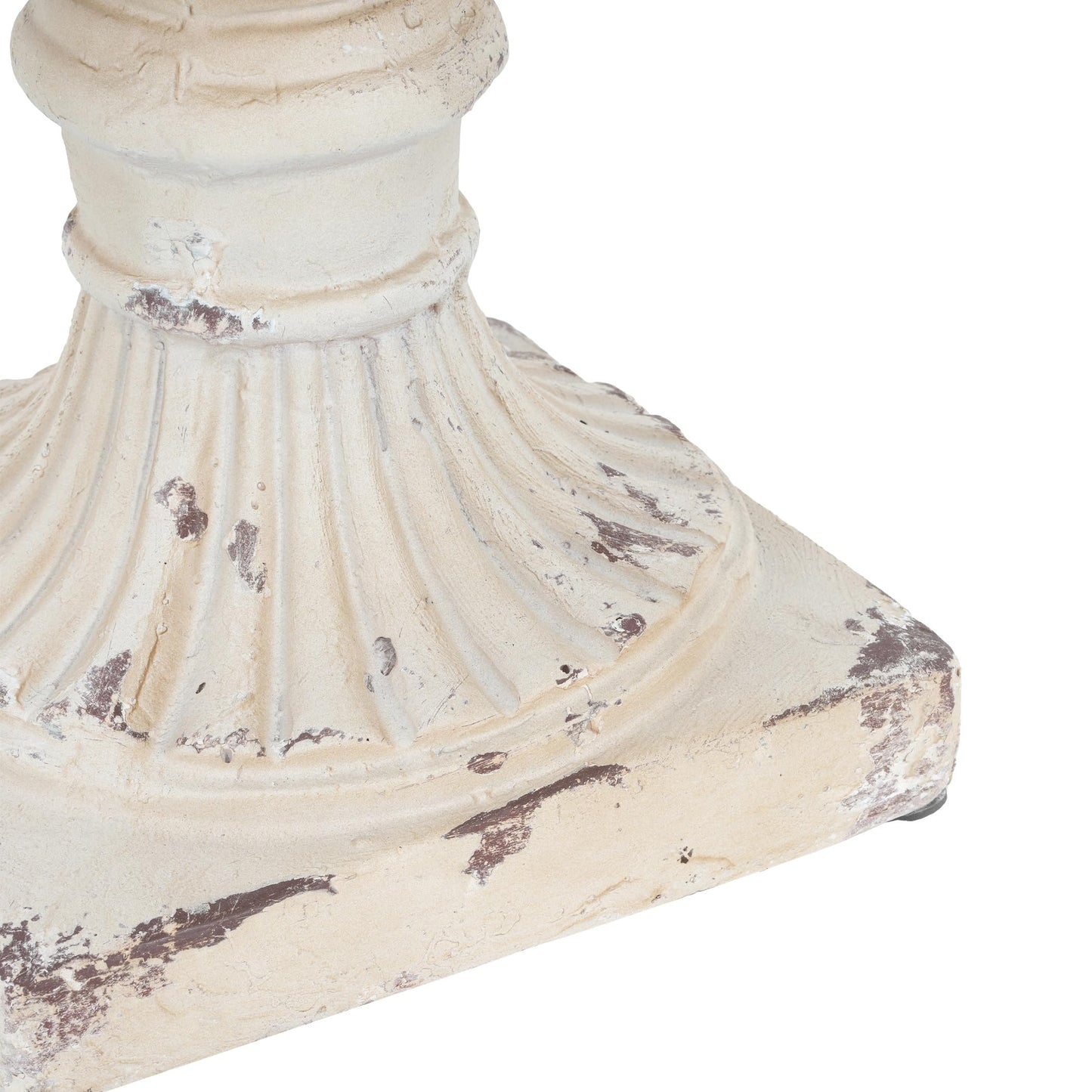 PETALORE Antique White Urn Planter 19.25" H, Pedestal Planters for Outdoor Plants, Hand-Painted Tall Urn Flower Pot, Durable Magnesium Oxide Decorative Garden Planter for Porch and Patio