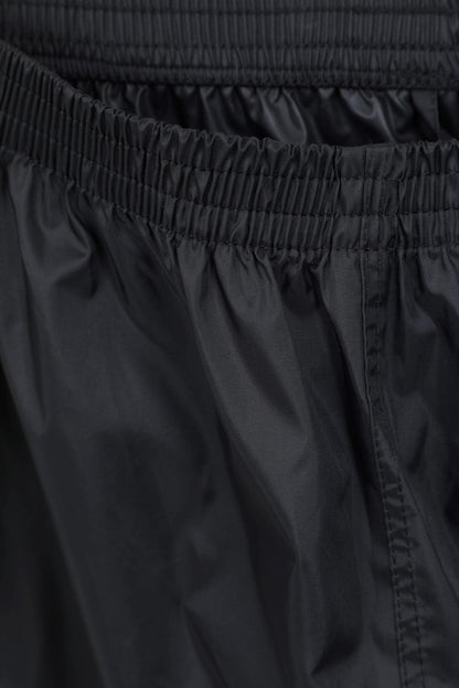 Mountain Warehouse Pakka Womens Waterproof Over Trousers - Packaway Bag, Breathable Rain Pants, Hook & Loop Ankle Opening Ladies Rainwear - for Spring Summer & Outdoors Black Women's Size 12