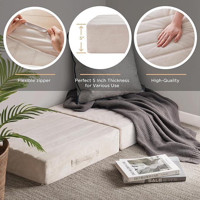 Codi Floor Cushions for Adults, Large Meditation Pillows