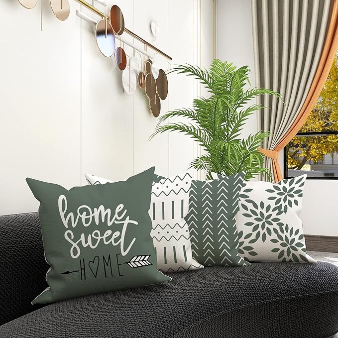 YCOLL Pillow Covers 20x20 Set of 4, Modern Sofa Throw Pillow Cover, Decorative