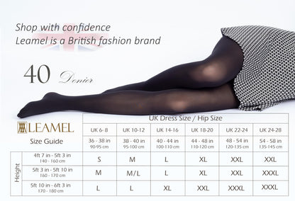 Leamel 3 Pairs Soft Feel All Day Comfort 40 Denier Opaque Tights Small Black