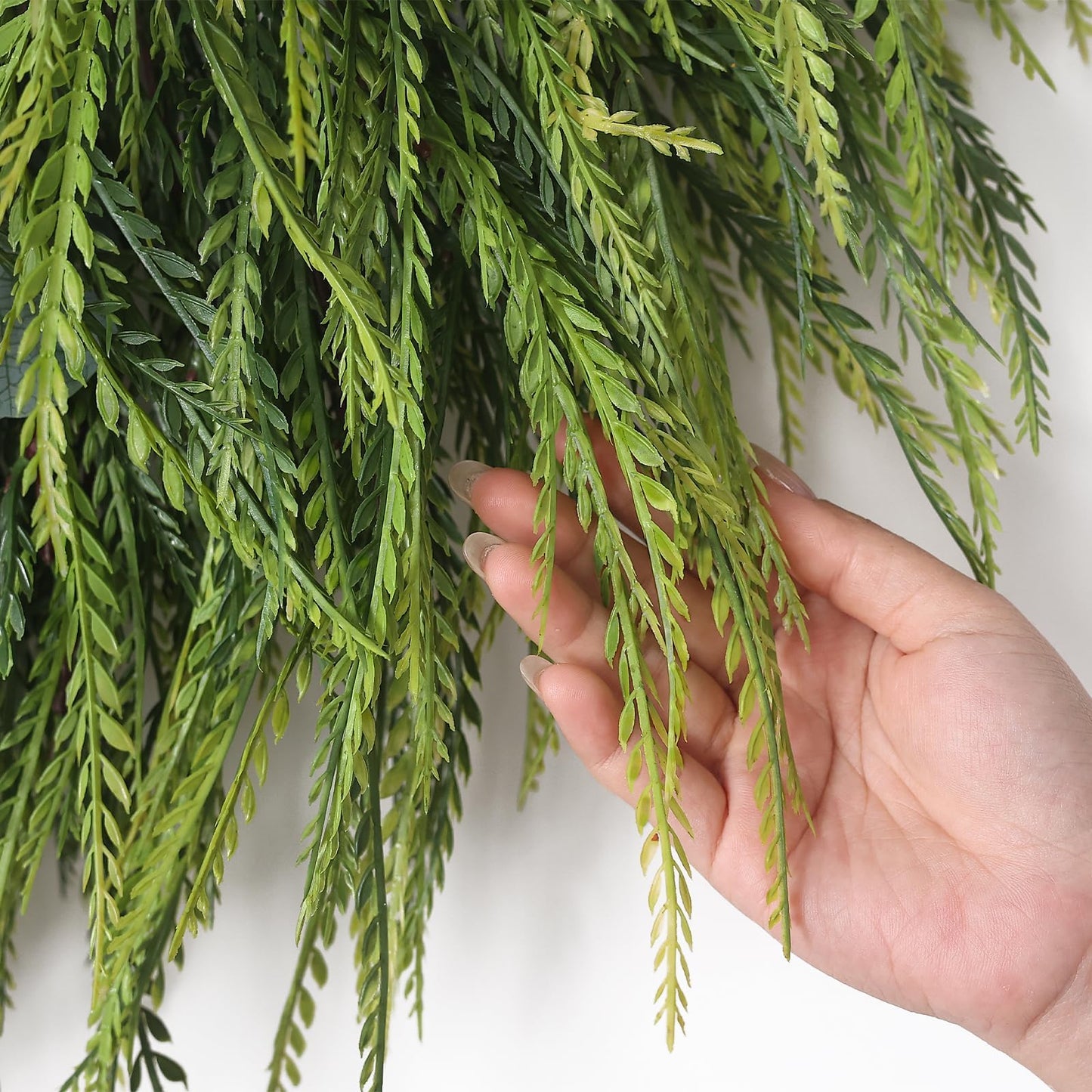 26" Artificial Saw Grass Wreath for Front Door, Lifelike Faux Saw Grass Wreath with Fake Eucalyptus Spring Summer Greenery for Wall Window Fireplace Farmhouse Home Outside Decoration