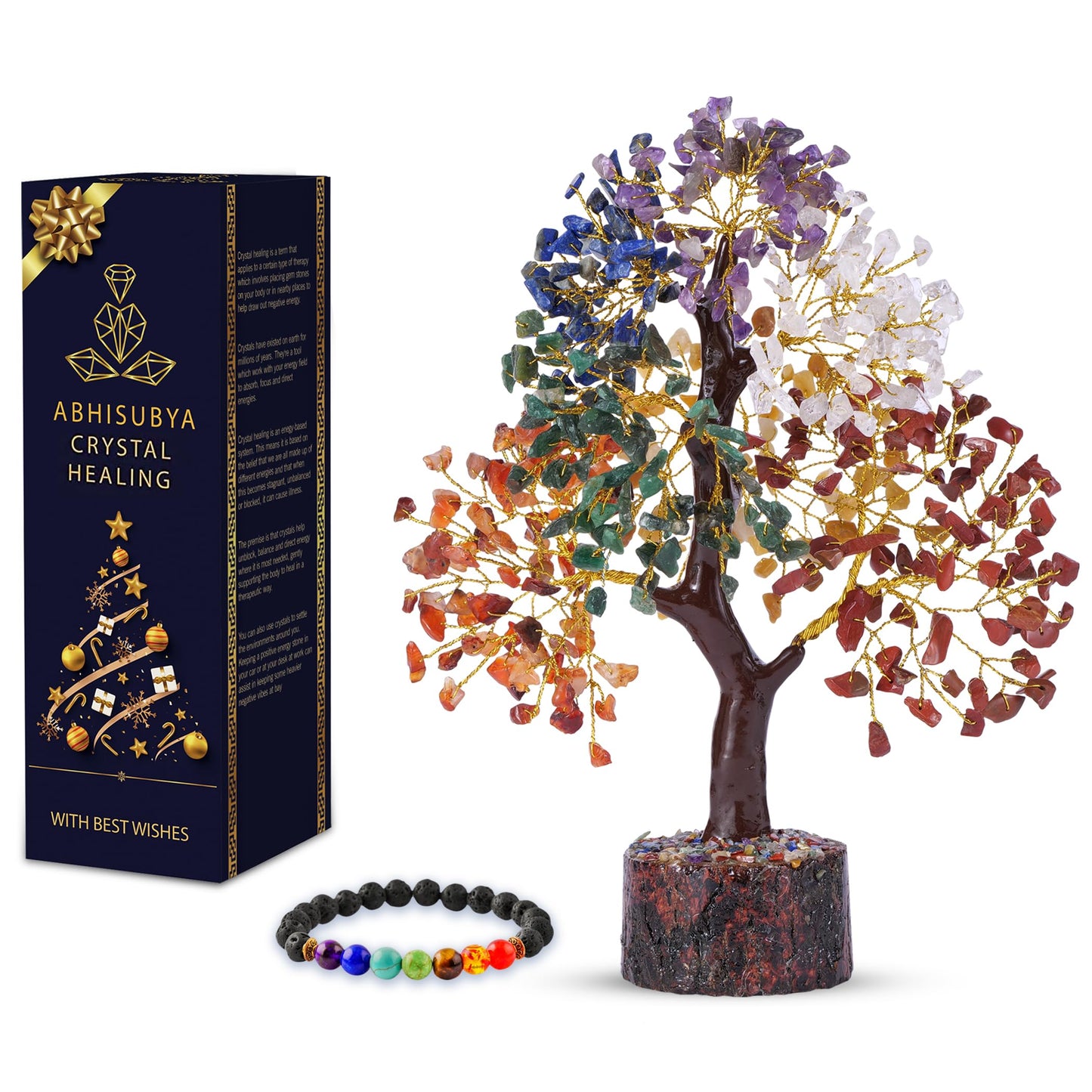 Seven Chakra Tree of Life, Crystal Tree for Positive Energy - Feng Shui Tree, Artificial Tree, Crystal Decoration, Money Tree, Handmade 7 Chakra Tree, Stone Tree, Healing Crystals, Spiritual Gifts