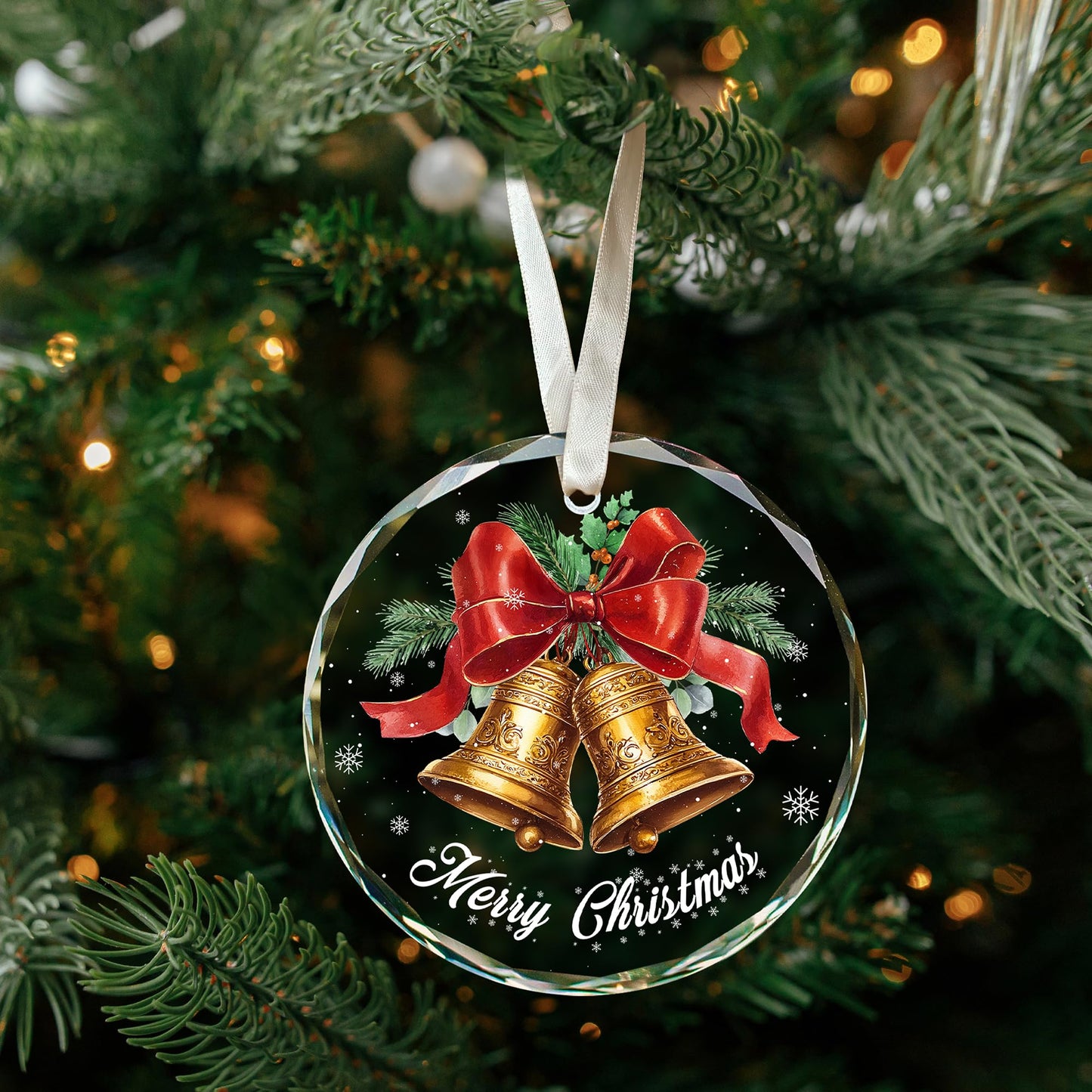 KATLADIZ Bell Ornaments for Christmas Tree - Bell Ornaments - Holiday Bells Gifts for Women, Men, Lovers - Gold Christmas Bells Ornament - Glass Ornament 2025