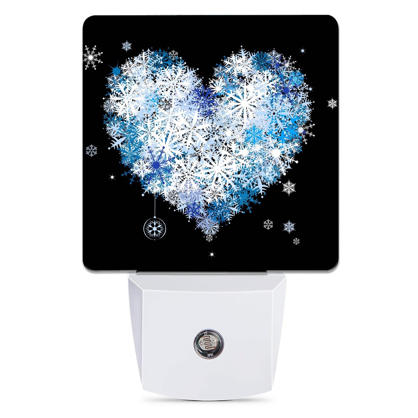 Jopowide Winter Art Hearts Dusk to Dawn Night Light, Auto Sensor Lamp Home Indoor Stairway Kitchen Corridor, Night Lights Plug into Wall Decor, Boys Girls Women Men Room Gifts