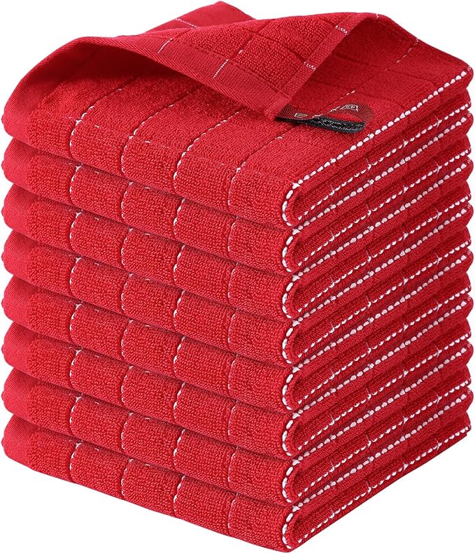 Homaxy 100% Cotton Terry Kitchen Dish Cloths, Ultra Soft and Absorbent Dish