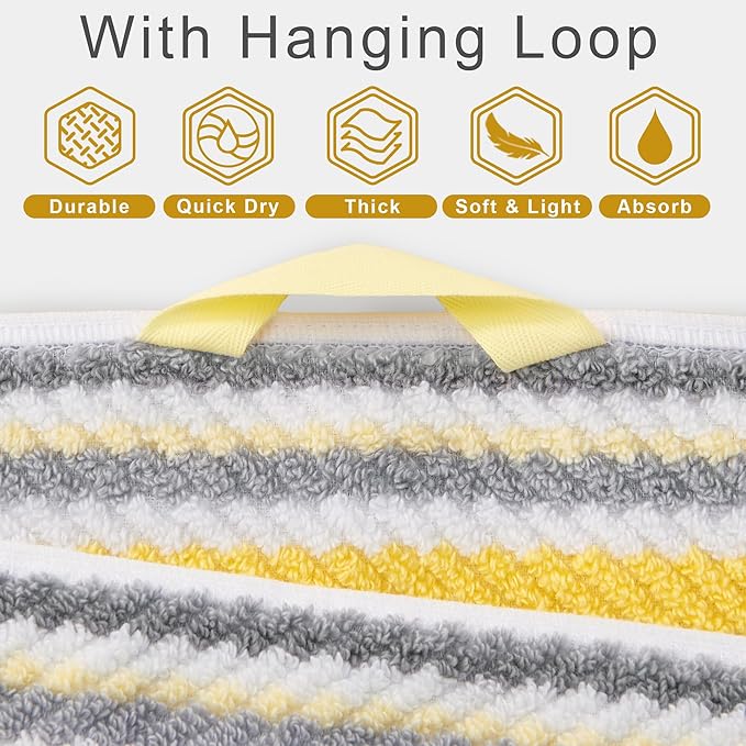 Bath Towels with Hanging Loops, Quick Dry, Absorb & Lightweight, 2 Bath 28"x52"