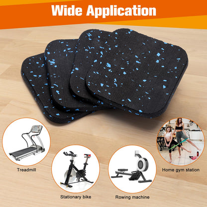 4Pcs Treadmill Mats, Coolrunner High Density Equipment Pads Noise Reduction for Floor Protection, Washing Machine Pads, Anti Vibration Rubber mats for Stationery Bike, Rowing Machine, Home Gym Station