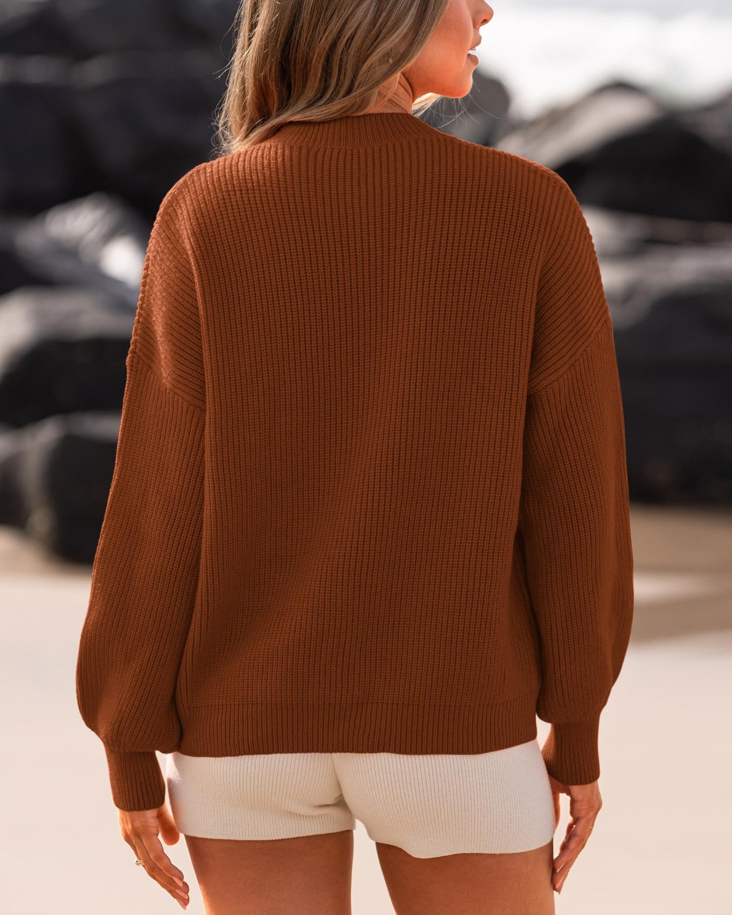 BTFBM Womens Casual Long Sleeve Sweaters Crew Neck Oversized Ribbed Knit Pullover Sweater 2025 Fall Winter Jumper Tops